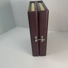 Cherry Wood pleather   Velvet Trim Hinged Photo Album- Holds 100  4   x 6     Photos