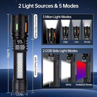 99000000 Lumens Super Bright Led Tactical Flashlight 2 X Rechargeable Work Light