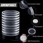 10pcs 40mm Clear Coin Storage Box Round Plastic Case Capsules Container Holder