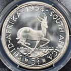 Prooflike Silver 1954 South Africa 5 Shillings   Pcgs Pl67