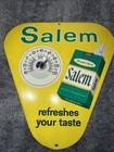 1950s Salem Cigarettes Metal Triangle Thermometer Sign - Genuine    Works