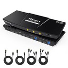 Tesmart Usb 3 0 Hdmi Kvm Switch 2 Monitors 2 Computers 4k 60hz  Dual Monitor Kvm
