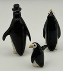 Hagen Renaker Penguin Family Of 3 Miniature Figurines Bone China See Description