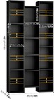 71   H Black Bookshelf With 21 Cubes  Triple Wide Tall Bookshelf 8 Tier Bookcas