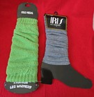 Lot Of 2 Vintage Style Leg Warmers     Green Gold Medal   Gray Iris    