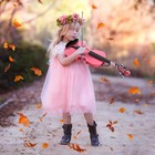 1 8 Size Pink 4strings Acoustic Violin Set With Case Bow Rosin 4-5 Years Old