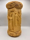 Old Resin Asian Chinese Carved Figural Group Immortals Umbrella Holder Vase