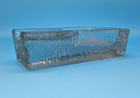 Vtg Heavy Glass Cigar Pipe Holder Clear Textured Ash Tray Mcm Brutalist Retro
