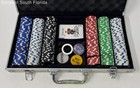 Multicolor Collectible Playing Cards Dealer Buttons Poker Chip Set In Box