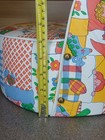 Vintage Child s Vinyl Booster Seat Yellow Red Blue Mcm Retro Toddler Chair Read