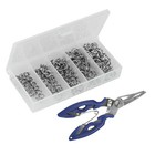 200pcs Stainless Steel 5 Size Fishing Split Rings Lures Tackle Set With Pliers