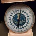 Vintage 50 s Pink Sani Babe Nursery Scale Baby Metal Works Great Farmhouse Decor