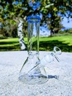 8 Inch Blue Beaker Premium Quality Glass Bong Tobacco Smoking Water Pipe Hookah
