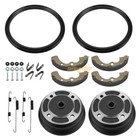 2x Front Brake Drums   Shoes Kit For Kawasaki Mule 3000 3010 Kaf620 Kaf950 01-08