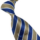 New Luxury Stripe Blue Gold White Jacquard Woven Silk Fashion Men s Tie Necktie