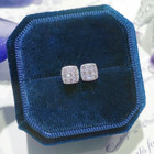 Square Cz Stud Earrings For Women Ear Piercing Fashion Jewelry Gift