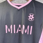 Soccer American Shirt Kids 12 Black Pink Miami Messi 10 V Neck Soccer Jersey