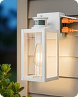 Edishine Motion Sensor Dusk To Dawn White Outdoor Porch Light With Gfci Outlet