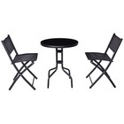 3 Pcs Bistro Set Garden Backyard Table Folding Chairs Outdoor Patio Furniture