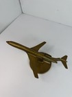 Brass Airplane On Base Vintage Home Office Decor Paperweight