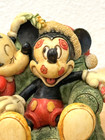Rare Htf Disney Harmony Kingdom Mistletoe Kiss Trinket Box With Kitten - Chipped