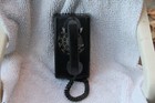 Wall Telephone Phone Rotary Dial Itt Untested Black Vintage Needs Tlc
