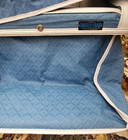 Vintage 1950s Coach Pram Baby Carriage     Blue Vinyl Bassinet Rocker Stroller