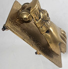 Vtg Cast Brass Door Knocker Ladies Woman s Hand Ball Victorian Style 5 1 4 