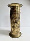 Vintage Brass Umbrella Stand Embossed Tavern Musicians Lombard England 17 5 