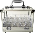 Yuanhe 600 Chip Clear Acrylic Poker Chip Locking Carrier-includes 6 Chip Racks