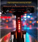Bike Tail Light Bicycle Rechargeable Usb 5 Led Safety Rear Lamp Flashing Wraning