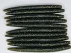 15pc 4 Inch Green Pumpkin Gold Flash Senko Style Soft Plastic Bass Fishing Bait