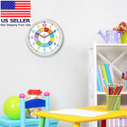 Learning Clock For Kids Silent Non Ticking Battery Operated Colorful Teaching Ti