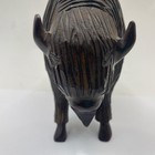 Vintage Hand Carved Ironwood Bison buffalo Wooden Statue Figure