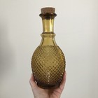 Vintage Amber Glass Liquor Bottle  Decanter Boho 9 5    Tall  1    Diameter
