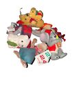 Vintage Flocked Animal Ornaments Lot Of 4 Bears And Mice
