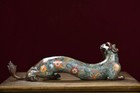 10 4  Collect Cloisonne Enamel Bronzeauspicious Animal Dragon Statue