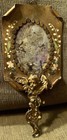Mirror Hand Mirror 19th Century Bronze Chimera Lilly Of The Valley Hand Painted