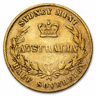 1857-1870 Australia Gold Half Sov Victoria Sydney Mint Avg Circ