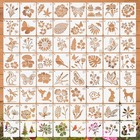 64pcs Stencils For Painting On Wood  Reusable Stencil Crafts Drawing Templates 