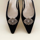 2 Pcs Decorative Vingate Retro Shoe Clips Rhinestone For Women Pumps Flats Shoes
