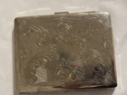 Etched Silver Tone Cigarette Lighter Holder Case - 3 25  X 4 25 