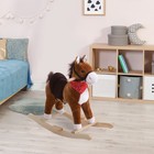 Kids Rocking Plush Horse Ride On Toy Moving Tail W scarf Child s Gift W  Sound