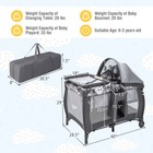4-in-1 Portable Baby Nursery Center Travel Crib Playard Changing Table Gray New