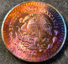 Mexican Libertad 1982 Onza Toned Silver Coin 1oz Plata Pura Rainbow Toning      