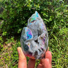 Natural Rainbow Angel Aura Sphalerite Titanium Flame Tower Healing Crystal Stone