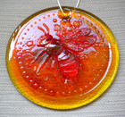 Blenko Glass Suncatcher - Bee - Tangerine