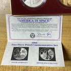 1988 America In Space 2pc Silver   Bronze Proof Commemorative Medals-free Ship