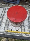 Vintage Bright Red Metal Kitchen Canister Tin Hand-labeled Flour - 8  X 7 