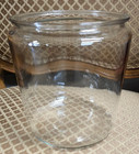 Antique Glass Large Wide Mouth Rolled Lip Apothecary Jar Collectable Vintage